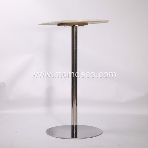 Brief Style Bar Table with Stainless Steel Base